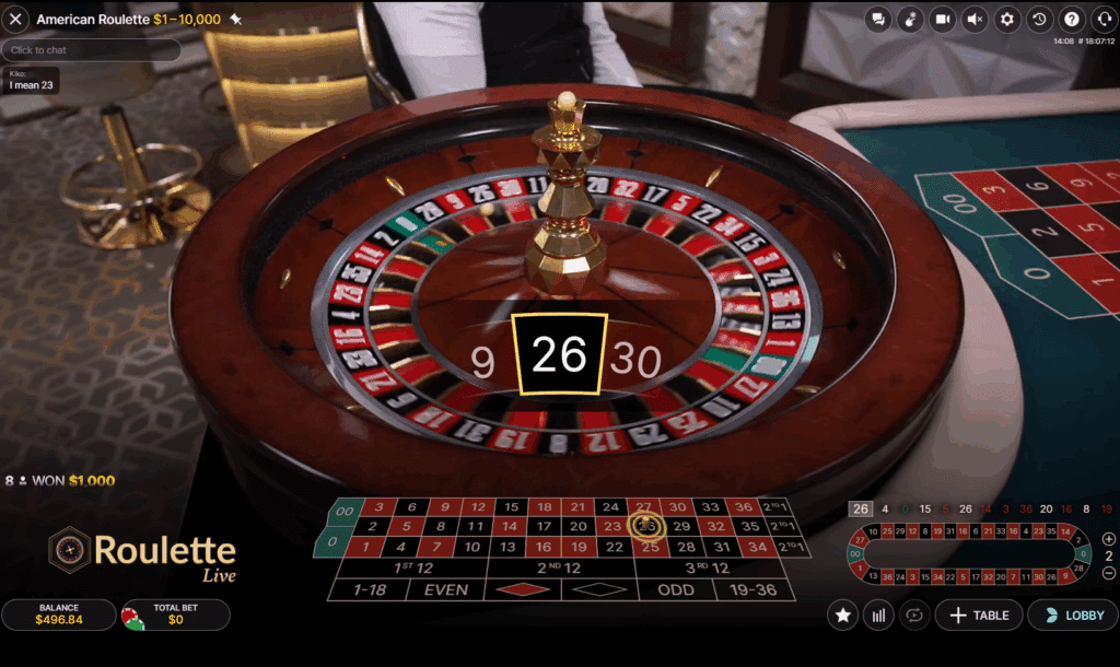 online casino roulette table game